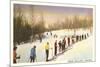 Sun Valley, Idaho, Skiers in Line-null-Mounted Art Print