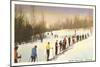 Sun Valley, Idaho, Skiers in Line-null-Mounted Art Print