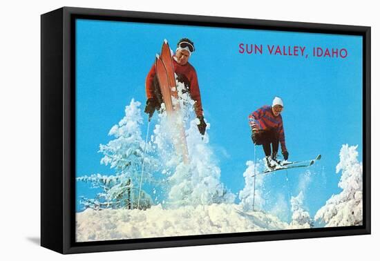 Sun Valley, Idaho, Skiing Moguls-null-Framed Stretched Canvas