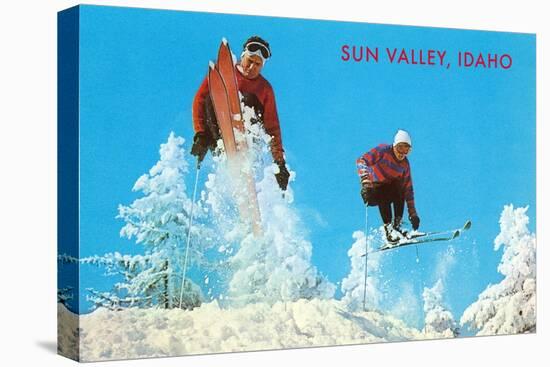 Sun Valley, Idaho, Skiing Moguls-null-Stretched Canvas