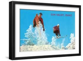 Sun Valley, Idaho, Skiing Moguls-null-Framed Art Print