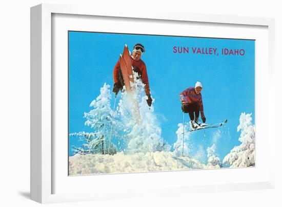 Sun Valley, Idaho, Skiing Moguls-null-Framed Art Print