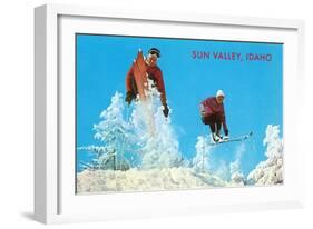 Sun Valley, Idaho, Skiing Moguls-null-Framed Art Print