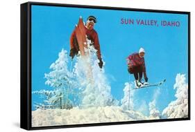 Sun Valley, Idaho, Skiing Moguls-null-Framed Stretched Canvas
