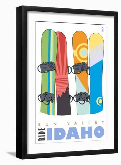 Sun Valley, Idaho, Snowboards in the Snow-Lantern Press-Framed Art Print