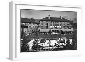 Sun Valley, Idaho - View of Lodge and Ice Rink-Lantern Press-Framed Art Print