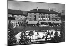 Sun Valley, Idaho - View of Lodge and Ice Rink-Lantern Press-Mounted Art Print