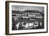 Sun Valley, Idaho - View of Lodge and Ice Rink-Lantern Press-Framed Premium Giclee Print