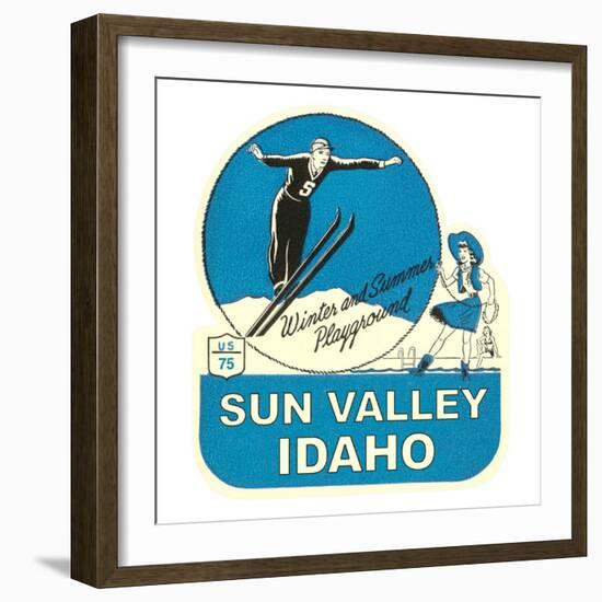 Sun Valley, Idaho, Winter and Summer Playground-null-Framed Premium Giclee Print