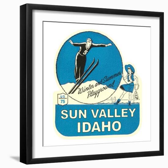 Sun Valley, Idaho, Winter and Summer Playground-null-Framed Premium Giclee Print