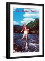 Sun Valley, Idaho, Woman Fishing in Stream-null-Framed Art Print