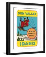 Sun Valley, Idaho, World's Greatest Skiing, Ski Lift-null-Framed Art Print