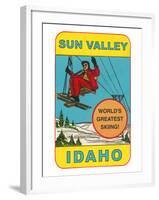 Sun Valley, Idaho, World's Greatest Skiing, Ski Lift-null-Framed Art Print