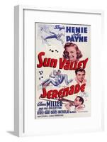 Sun Valley Serenade, from Top: Sonja Henie, John Payne, Glenn Miller, 1941-null-Framed Art Print