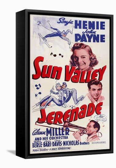 Sun Valley Serenade, from Top: Sonja Henie, John Payne, Glenn Miller, 1941-null-Framed Stretched Canvas