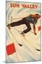 Sun Valley Skier-null-Mounted Art Print