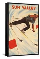 Sun Valley Skier-null-Framed Stretched Canvas