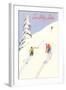 Sun Valley, Skiers on Steep Slope-null-Framed Art Print