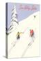 Sun Valley, Skiers on Steep Slope-null-Stretched Canvas