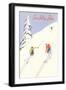 Sun Valley, Skiers on Steep Slope-null-Framed Art Print