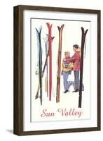 Sun Valley, Skis in Snow-null-Framed Art Print