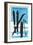 Sun Valley, Skis in Snow-null-Framed Art Print