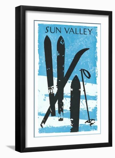 Sun Valley, Skis in Snow-null-Framed Art Print