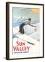 Sun Valley Travel Poster-null-Framed Art Print