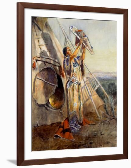 Sun Worship in Montana-Charles Marion Russell-Framed Art Print