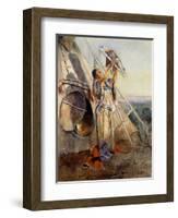 Sun Worship in Montana-Charles Marion Russell-Framed Art Print