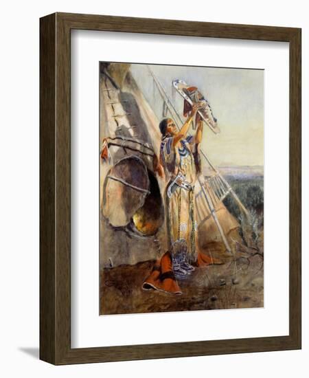 Sun Worship in Montana-Charles Marion Russell-Framed Art Print