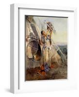 Sun Worship in Montana-Charles Marion Russell-Framed Art Print