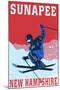 Sunapee, New Hampshire - Colorblocked Skier-Lantern Press-Mounted Art Print