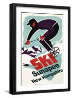 Sunapee, New Hampshire - Retro Skier-Lantern Press-Framed Art Print