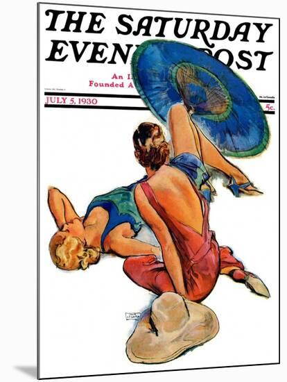 "Sunbathers," Saturday Evening Post Cover, July 5, 1930-John LaGatta-Mounted Giclee Print