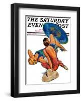 "Sunbathers," Saturday Evening Post Cover, July 5, 1930-John LaGatta-Framed Giclee Print