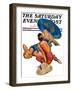 "Sunbathers," Saturday Evening Post Cover, July 5, 1930-John LaGatta-Framed Premium Giclee Print