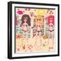 Sunbathing Cartoon Seamless Pattern-smilewithjul-Framed Art Print