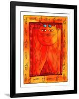 Sunbathing Cat, 1999-Julie Nicholls-Framed Giclee Print