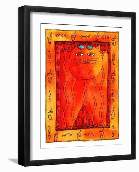 Sunbathing Cat, 1999-Julie Nicholls-Framed Giclee Print