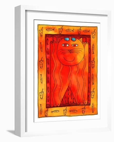 Sunbathing Cat, 1999-Julie Nicholls-Framed Giclee Print