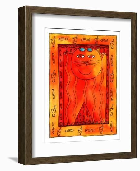 Sunbathing Cat, 1999-Julie Nicholls-Framed Giclee Print