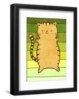 Sunbathing Cat-My Zoetrope-Framed Art Print