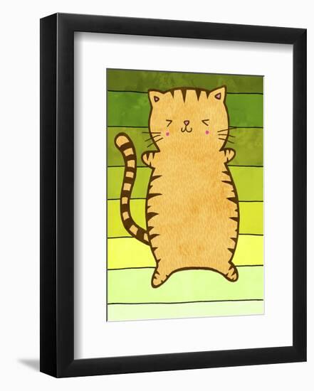 Sunbathing Cat-My Zoetrope-Framed Art Print