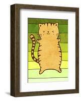 Sunbathing Cat-My Zoetrope-Framed Art Print