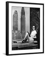 Sunbathing in a Highrise in New York-null-Framed Photographic Print