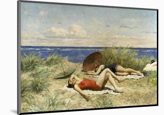 Sunbathing on the Dunes-Paul Fischer-Mounted Giclee Print