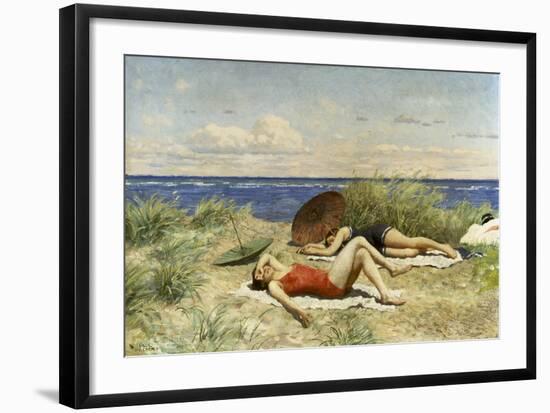 Sunbathing on the Dunes-Paul Fischer-Framed Giclee Print