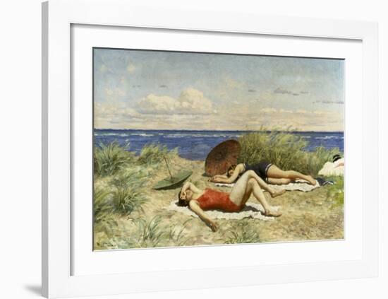 Sunbathing on the Dunes-Paul Fischer-Framed Giclee Print