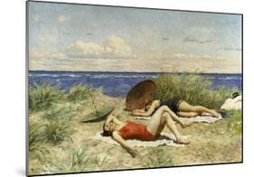 Sunbathing on the Dunes-Paul Fischer-Mounted Giclee Print